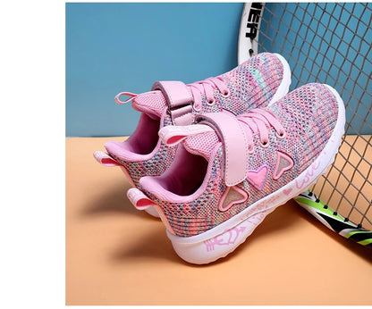 Girls Casual Shoes Light Mesh Sneakers Kids Summer Children Spring Autumn Tenis Cute Sport Cartoon Female Running Sock Footwear