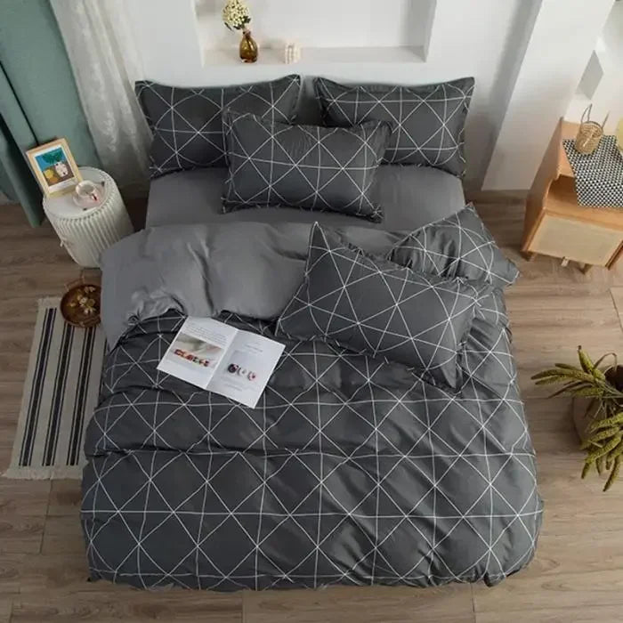 New Comfortable Soft Skin-friendly Cotton Aloe Vera Cotton Four-piece Set Active Cotton Bedding Sheet Quilt Cover