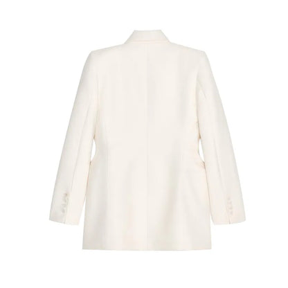 Elegante Zweireiher Blazer Mantel Frauen Schlank Revers Schulter Pads Langarm Jacke 2025, Herbst Büro Dame Pendeln Outer.