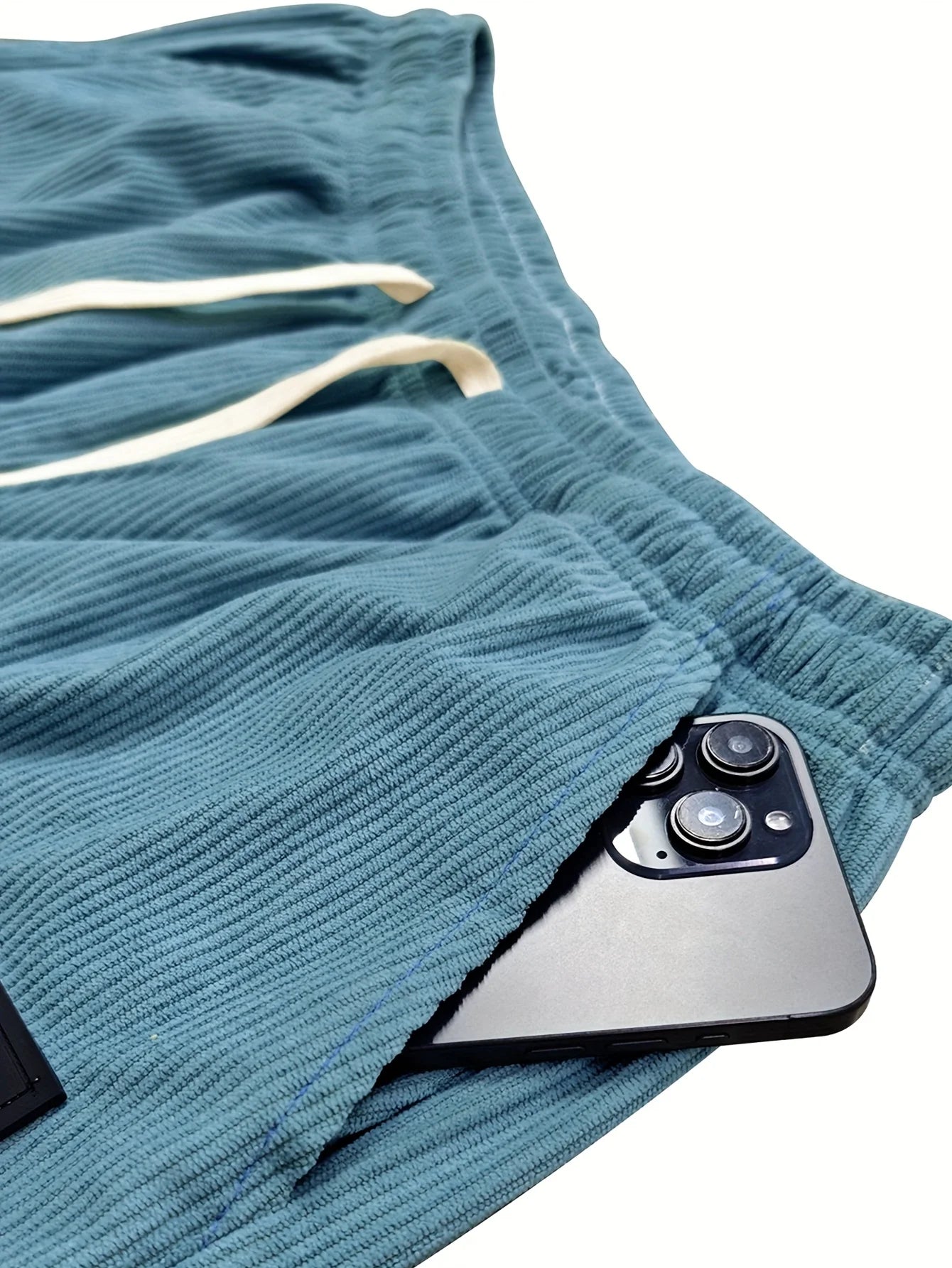 Neue Frühlings- und Herbst-Cord-Freizeithose für Herren, einfarbig mit Kordelzugtaschen, atmungsaktiv und bequem, geeignet für.