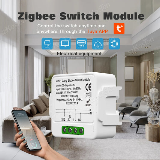 1/2/3 Gang Tuya ZigBee Smart Switch Modul Benötigt Neutralleiter Smart Life App Automatisierung DIY Breaker Funktioniert mit Alexa Google Home.