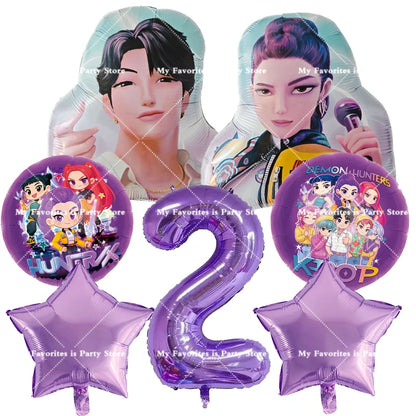 Kpop Dämon Jäger Geburtstag Luftballons Set Anzahl Ballon Anzug Folie Ballon Cartoon Geburtstag Party Liefert Dekor Baby Dusche Geschenk.