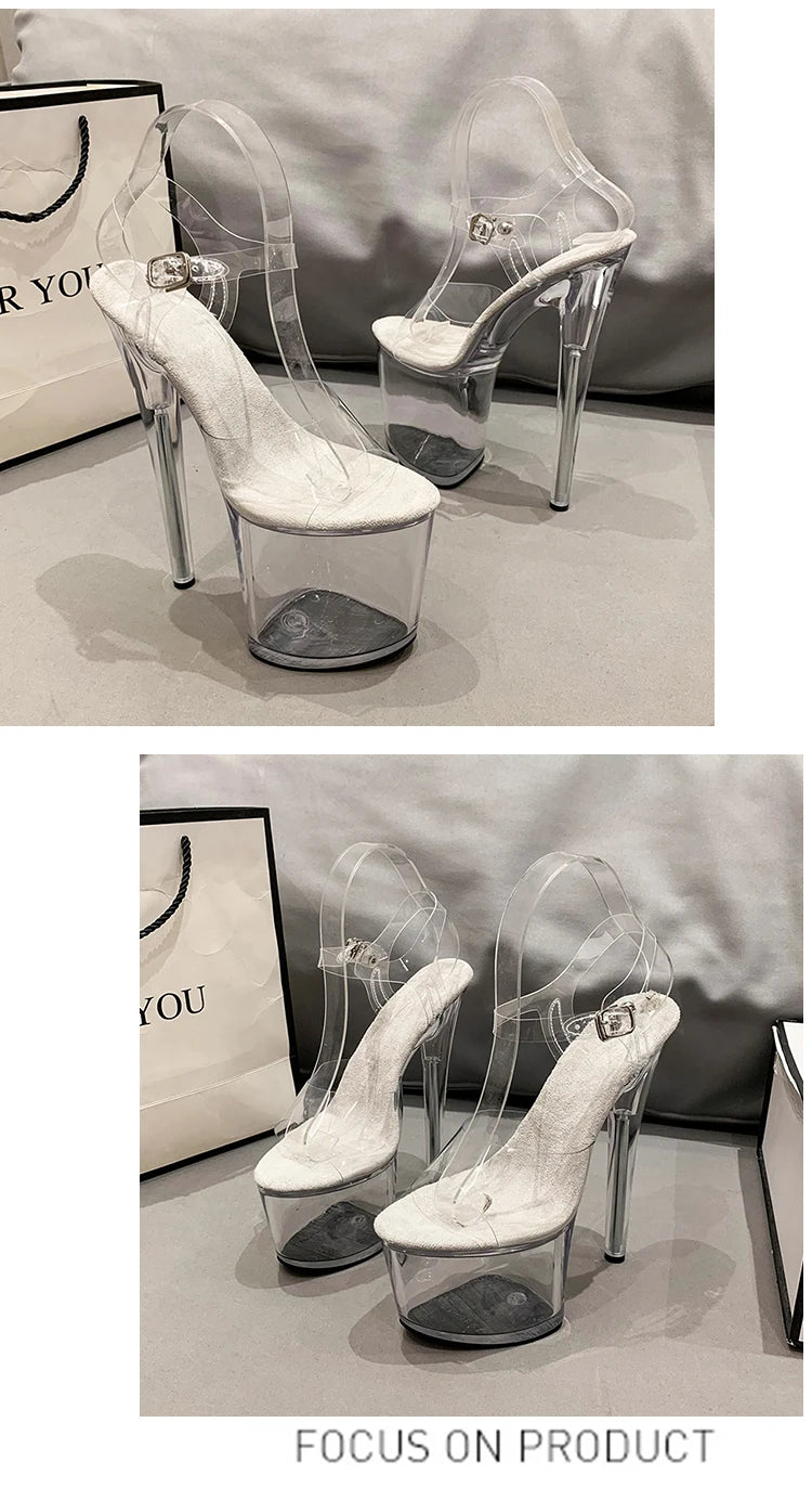 Platform sandals Girl shoes 20CM crystal Summer high heels ladies shoes on sale Pole Dance Pumps sandalias de mujer verano