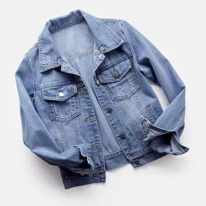 Frauen Denim Jacke einreiher Brust Klappe Tasche Jacke Langarm Dünne Kurze Mantel Retro Damen Denim Jacken Oberbekleidung.