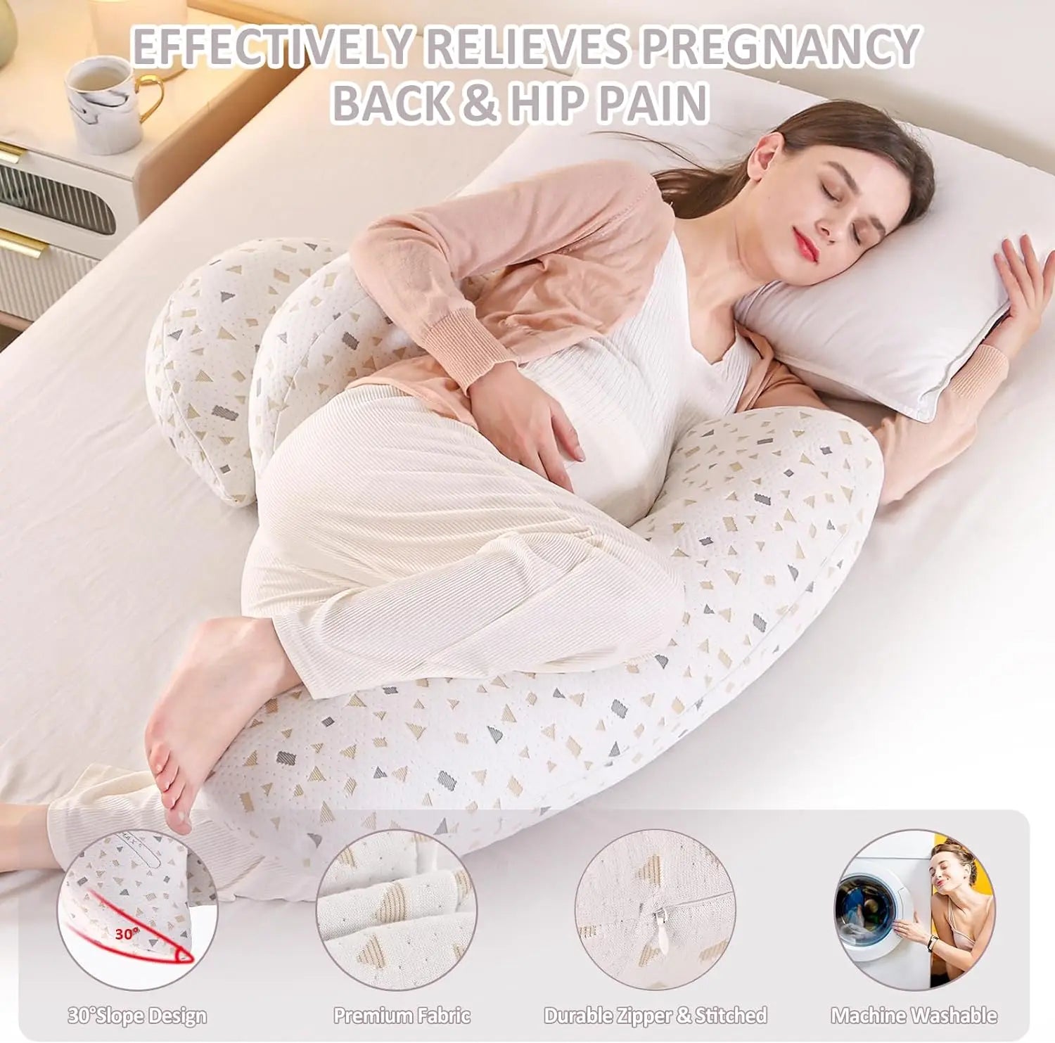 Wedge Pregnancy Pillow for Sleeping 2024 Adjustable Comfort Full Body Pillow Support Pillow for Pregnant Maternity Body Pillow.