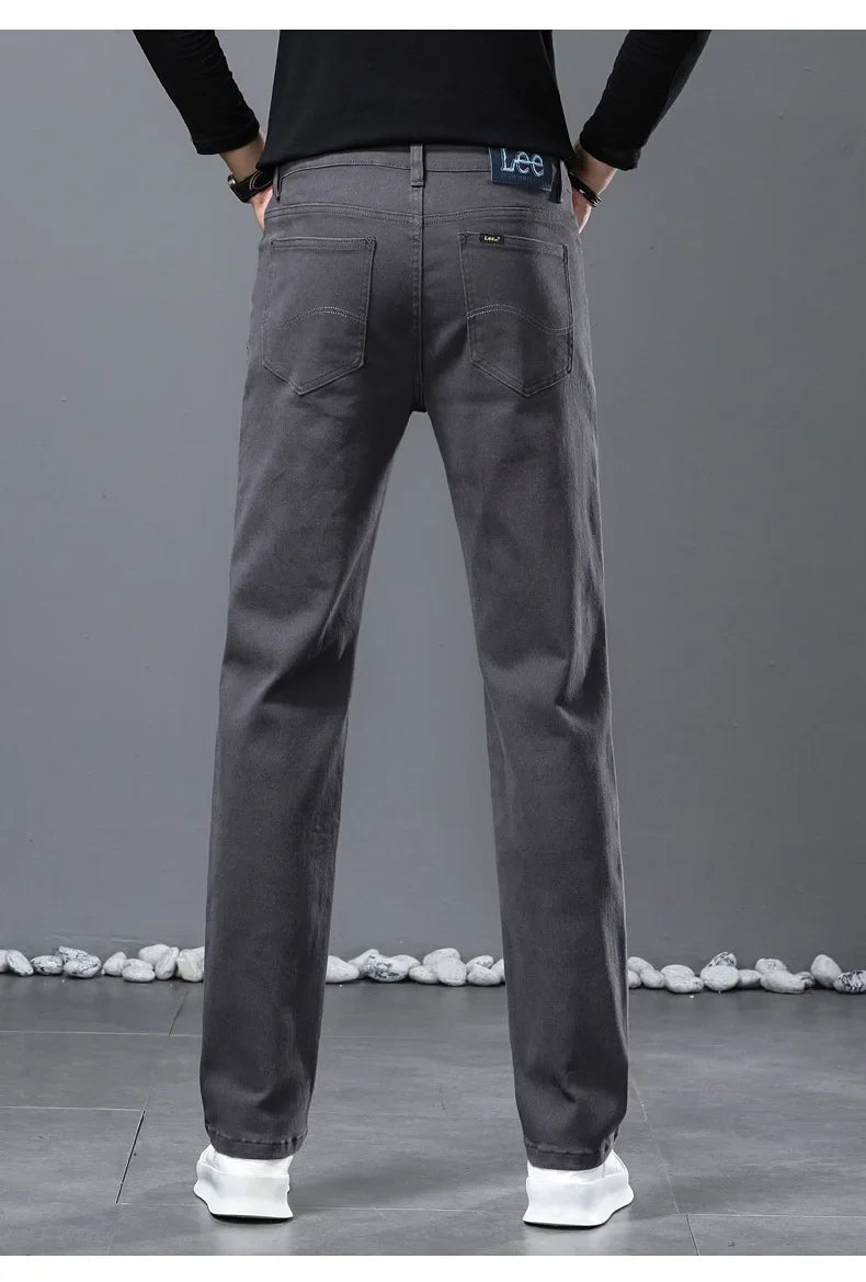 2024 herbst/Winter Neue männer Jeans Business Lose-Fit Gerade Bein Hohe Taille Baumwolle Casual Trendy hosen