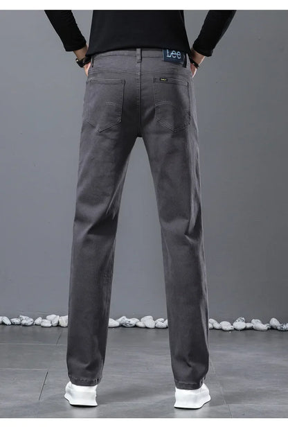 2024 herbst/Winter Neue männer Jeans Business Lose-Fit Gerade Bein Hohe Taille Baumwolle Casual Trendy hosen