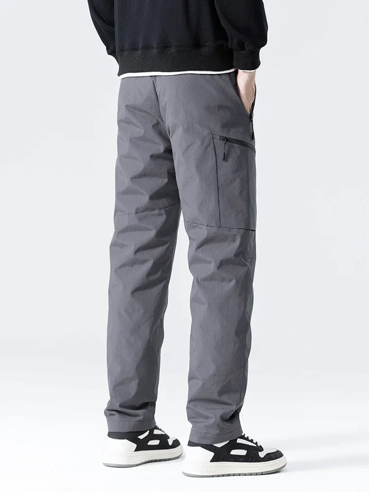 Winter Down Pants Men 90% White Duck Down Padded Warm Pants Outdoor Waterproof Windproof Casual Straight Thermal Puffer Trousers.