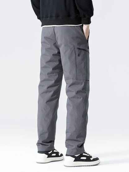 Winter Down Pants Men 90% White Duck Down Padded Warm Pants Outdoor Waterproof Windproof Casual Straight Thermal Puffer Trousers.