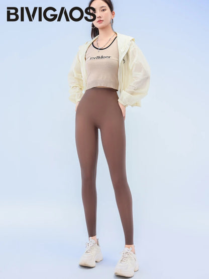 BIVIGAOS Summer Ultra-Thin Skin Sunscreen Leggings Women High Elastic Transparent Facial Mask Underwear Tight Sexy Sport Legging.