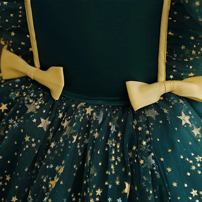 Hello Kitty Prinzessinnenkleid für Mädchen, Pailletten, Stern, Rüschen, Schleife, Tutu-Kleid, Baby, formelles Gala-Abschlussballkleid, Kinder-Abendparty-Kostüm.