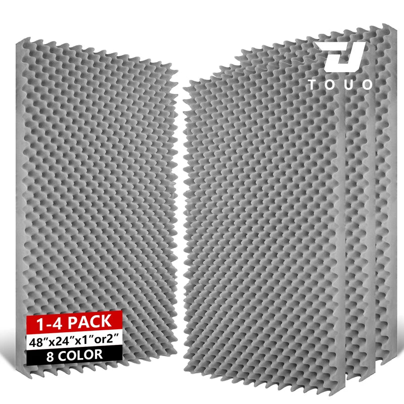 TOUO Sound Dampening Acoustic Panels Egg Cotton Design 47.2"x23.6" Wall Tiles 1-4Pack Suitable for KTV