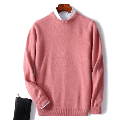 Men Cashmere Sweater O-neck Soft Warm Pullovers Male Loose Knitted Shirt Autumn Winter Korean Casual Jumper Pull Homme 17colors