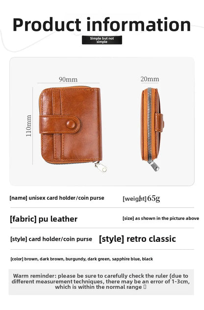 Fashion Multi-card Wallet, Unisex, Zipper Change Bag, Card Bag.