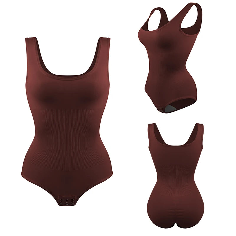Bodysuit Women Shapewear Tummy Control Butt Lifter Body Shaper Smooth Invisible Under Dress Slimming Underwear Low Neck Jumpsuit