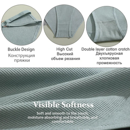 3PCS Women's Panties Sexy Breathable Underwear Comfortable Lingerie Cotton Striped Briefs Fashion Cozy Underpants Sale.