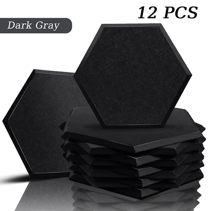 TOUO Sound Absorbing Panel 12 Pcs Studio Acoustic Panel High Density Insulation Acoustic Treatment Drum Room Wall Soundproofing