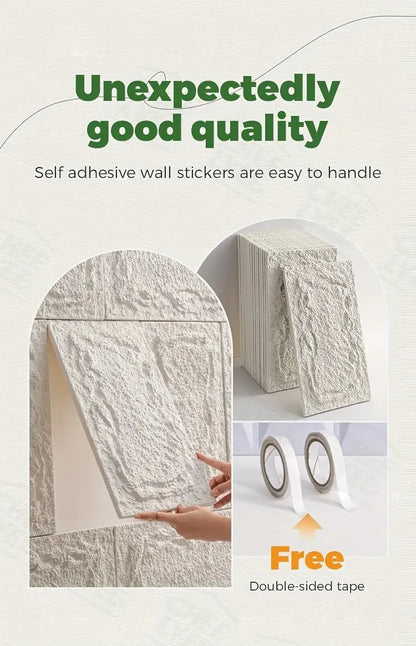 PU stone wall panel, 10 mm, realistic brick pattern, anti-mould and moisture-proof, waterproof and washable, suitable for/outdoo