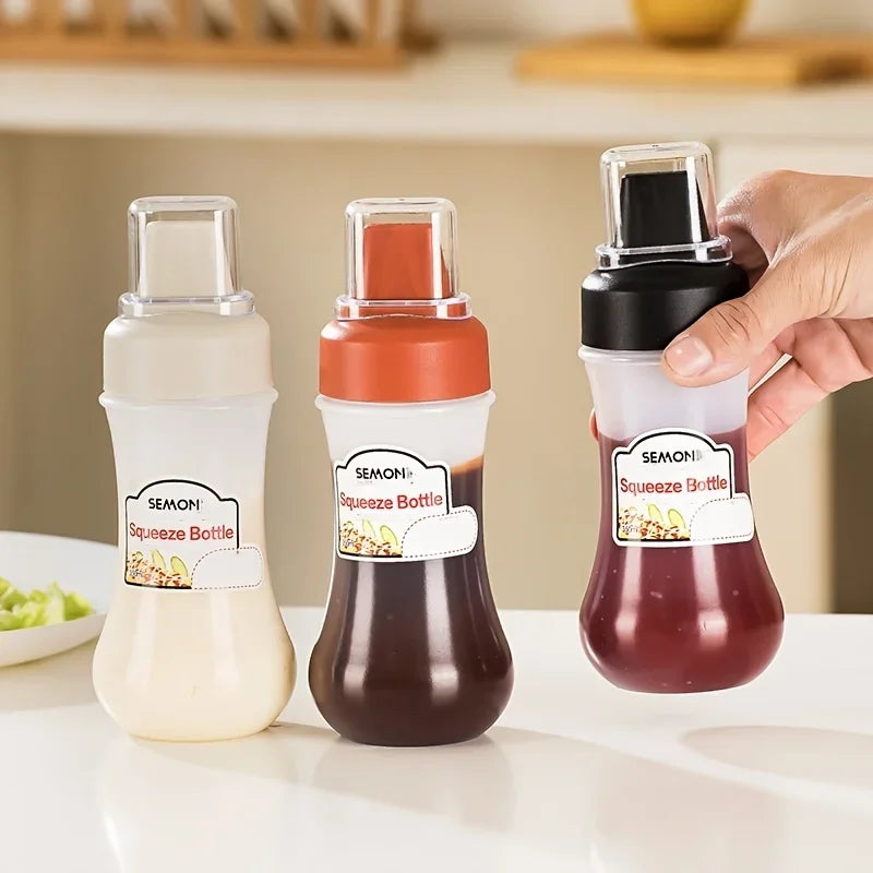 Condiment Squeeze Bottles 5 Hole Nozzles 350ml Sauce Squeeze Bottle,Ketchup Bottles Squeeze for Ketchup,Sauces,Syrup,BBQ,Kitchen.