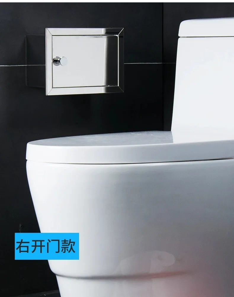 Einbau-Toilettenpapierrollenhalter in Mattschwarz, Aufbewahrungsbox für Seidenpapier aus Edelstahl für Badezimmer, Küche