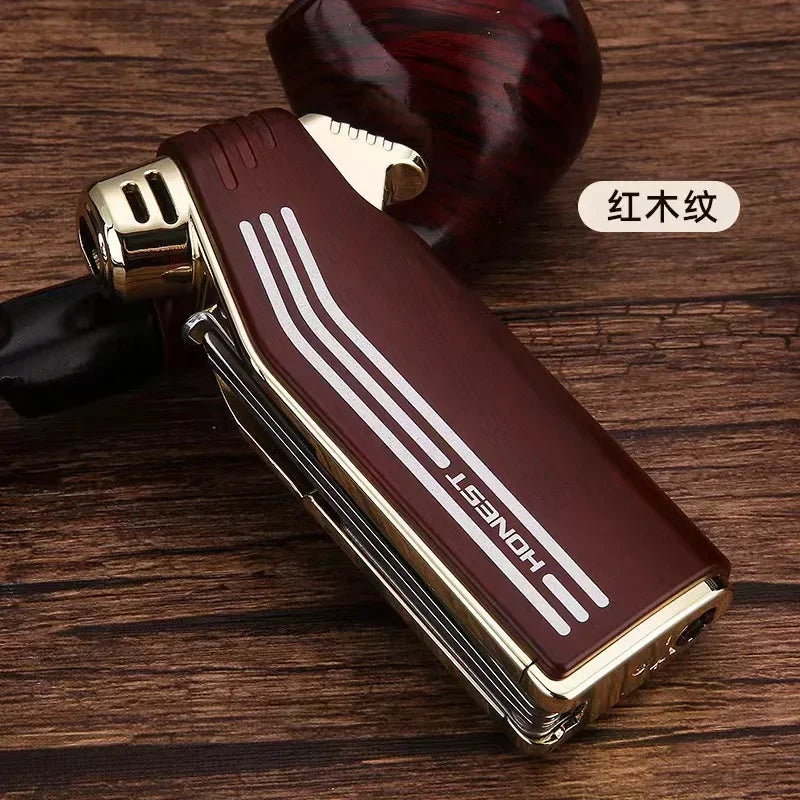 New Multifunctional Special Pipe Machine Oblique Fire Retro Open Fire Lighter Inflatable with Smoke Knife Pressure Stick Scraper.