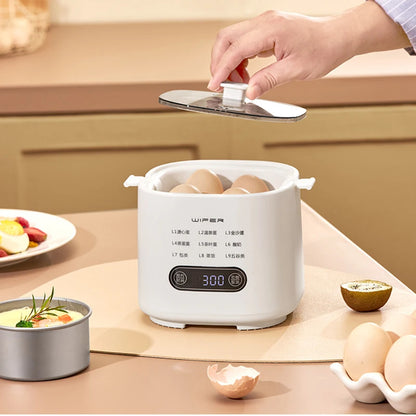 300W Electric Egg Boiler Breakfast Machine Multicooker Steamer Automatic Egg Cookers Home Egg Custard Steaming Cooker with Timer.