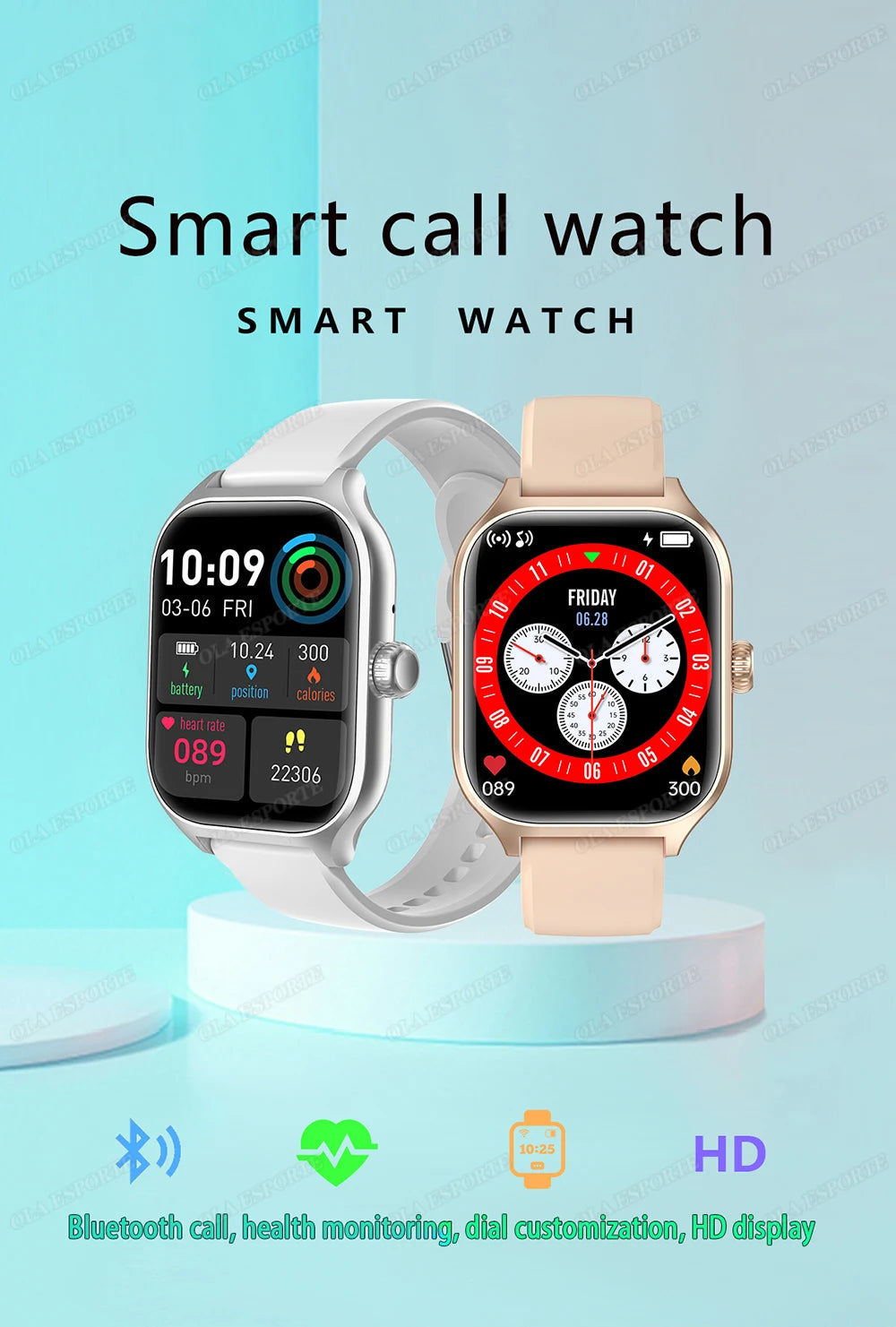 Smart Watch For Android IOS Watches 1.83inch HD Display Bluetooth Call Message Alert Music Sports Mode Smartwatch Men Women Gift.