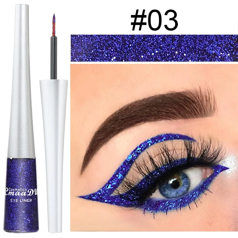 Glitter Liquid Eyeliner Pen Pearlescent Sequins Diamond Bright Shining Eyeliner Waterproof Lasting Eyeshadow Women Cosmetics 1pc.