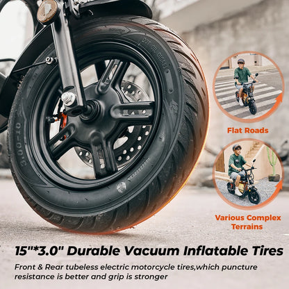 Iscooter DX5 Adult Electric Scooter 1500W 48V 15.6Ah Battery E Scooter 15 Inch Vacuum Inflatable Tires City Electric Scooter.