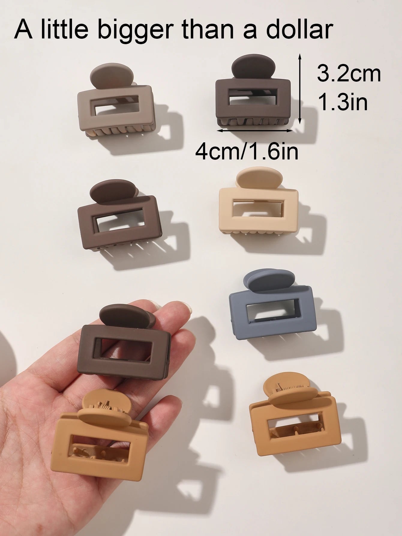 4 Pack Medium Small Hair Clips for Women, Claw Clips for Thick Thin Hair, Strong Hold Square Jaw Clips