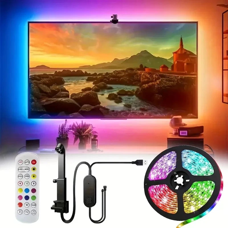 Bluetooth APP Control TV Bildschirm Hintergrundbeleuchtung RGBIC Lichtleiste Farbpicking Sync mit 55-75 Zoll Monitor Spiel Atmosphäre Lampenband.