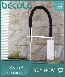 Stainless Steel Kitchen Faucet Lead-Free Folding Mixer 360 Degree Swivel Single Handle Nickel Kitchen Sink Taps