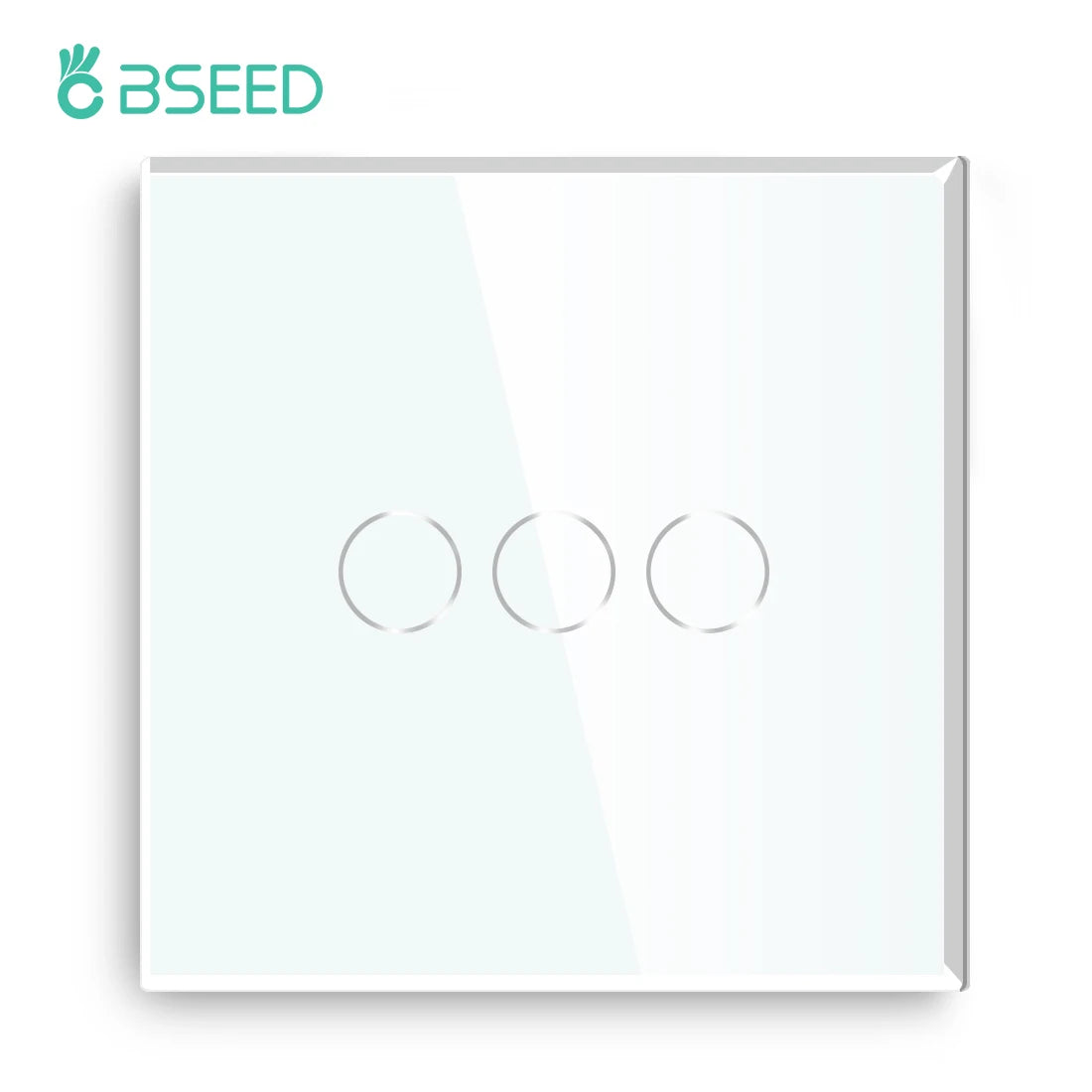 BSEED Touch-Lichtschalter, EU-Standard-Wandsteckdose mit USB Typ-C-Kristallglasscheibe, weiße Farbe, Netzstecker, 1/2/3 Gang-Schalter