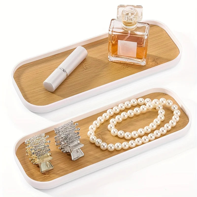 1pcs/2 Pcs Vanity Trays Bathroom Counter Trays, Multi Use Bathroom Trays for Perfume Candle Jewelry Home Decor.