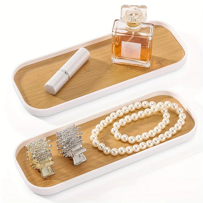 1pcs/2 Pcs Vanity Trays Bathroom Counter Trays, Multi Use Bathroom Trays for Perfume Candle Jewelry Home Decor.