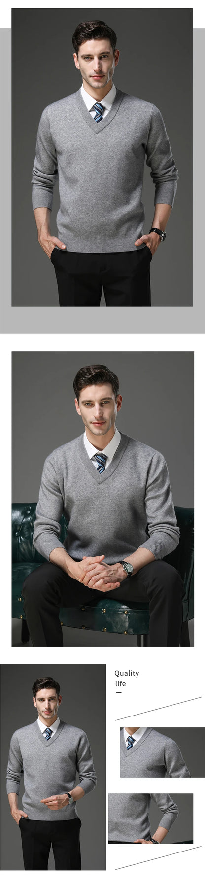 Top Grade Thick Anti-Pilling New Fashion Brand Autum Winter Knit Pullover Men Slim Fit Sweater Business Casual Woolen Jumper.