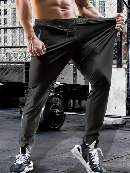3 Pack Mens Jogger Pants Zipper Ankle Cuff Slim Fit Stretch Casual Running Lounge Sweatpants Trousers for Gym Workout Training.