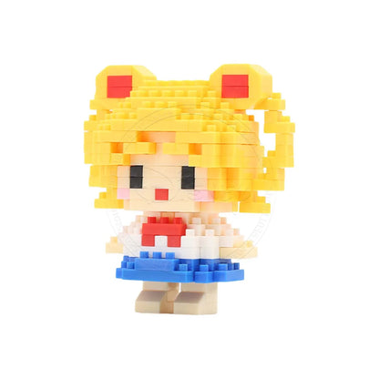 Stitch Disney Princess Elsa LinaBell Building Blocks Mickey Mouse Duck Mini Action Figures Blocks Assemble Toys Brick Kids Gifts