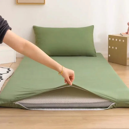 WASART 360° fully enclosed with zipper mattress protector cover couple/student single double bed sheet protection pad king size.