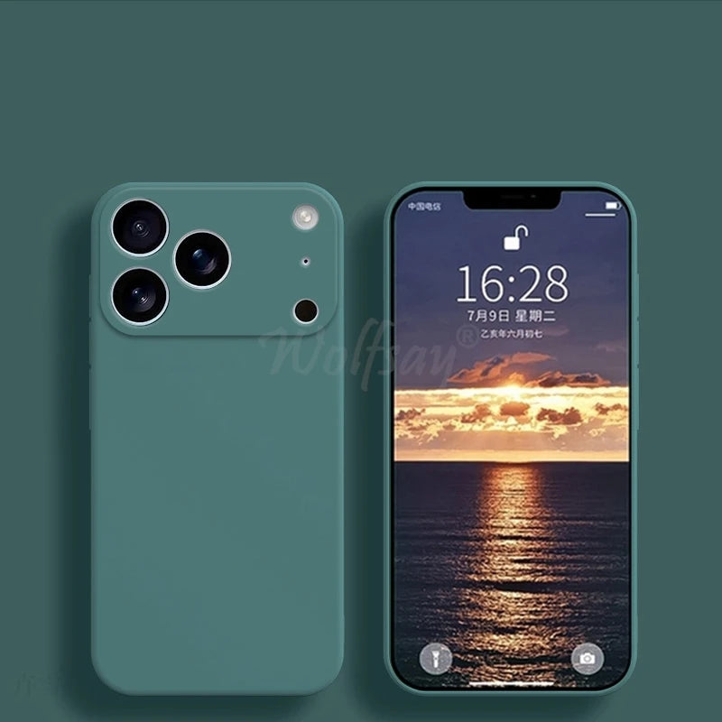 For iPhone 17 Pro Case Liquid Silicone Plain Rubber TPU Case For iPhone 17 Pro Cover Protector For iPhone 17 Air Pro Max Case.