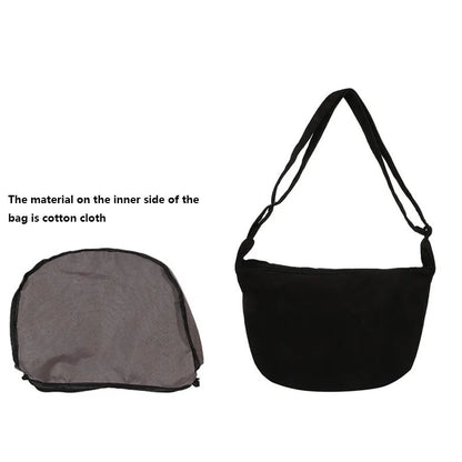 Corduroy Shoulder Bag Minimalist Crossbody Bag Women's Handbags Fashion Fabric Underarm Bag Solid Color Zipper Female Handbag