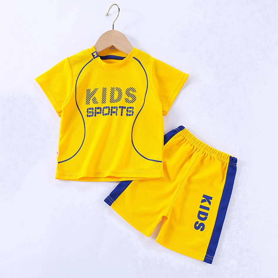 Kids Clothes Set Boy Girl Shorts and Short Sleeves Summer Clothing Sport Casual Children Top and Bottom Clothes Set