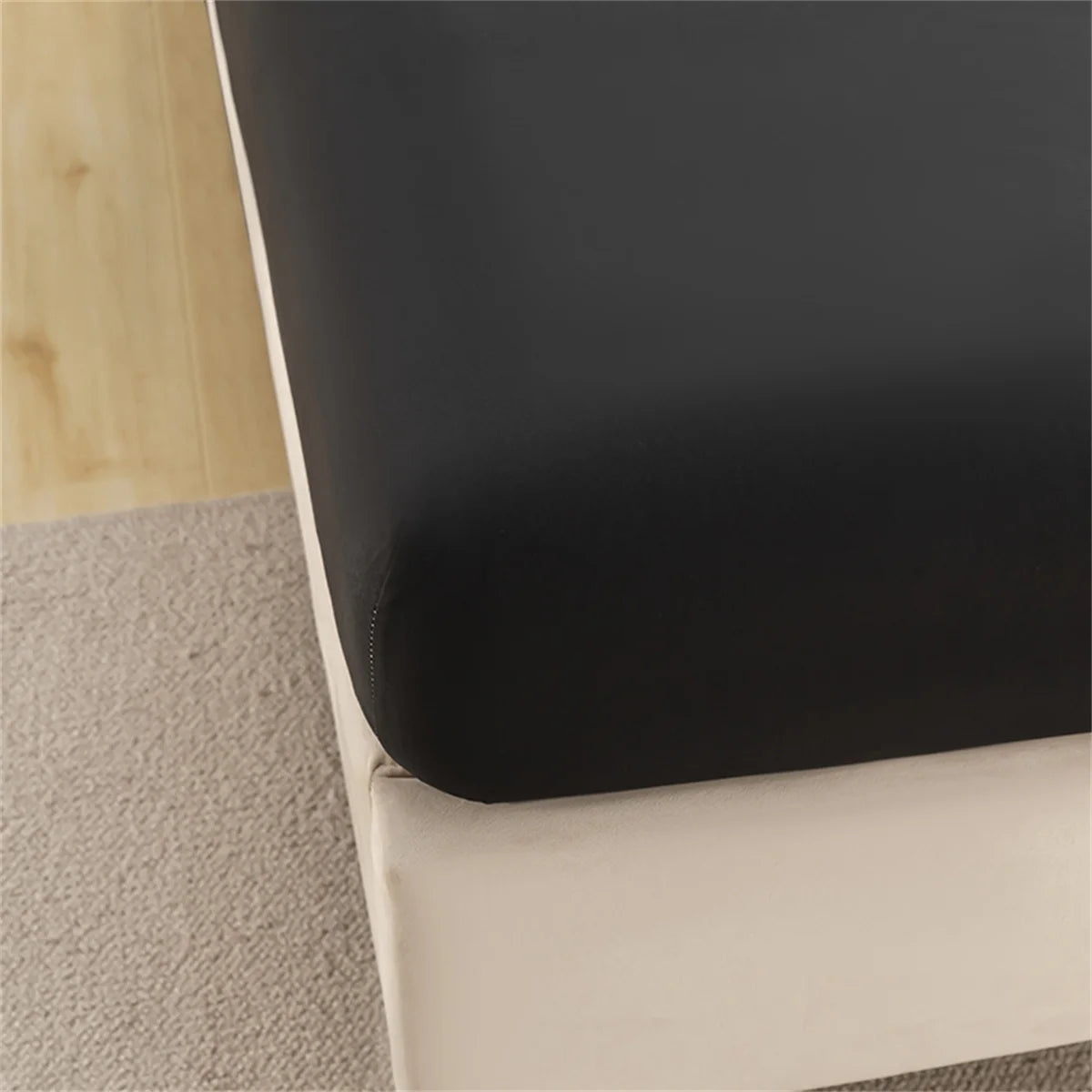 Kuup Safe Waterproof Mattress Protector Soft Comfortable Breathable Solid Color Fitted Bedding Cover No Pillowcases Included.