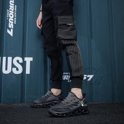 YRZL Männer Sport Laufen Schwarz Jogging Schuhe Casual Turnschuhe Outdoor Atmungsaktive Mesh Frauen Licht Stoßdämpfung Schwarz Tennis.