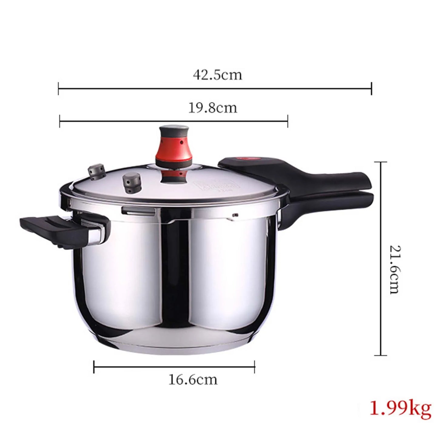 4L/5L/6L 304 Stainless Steel Pressure Cooker Thickened Household Gas Induction Cooking Universal Explosion-proof Pressure Cooker.