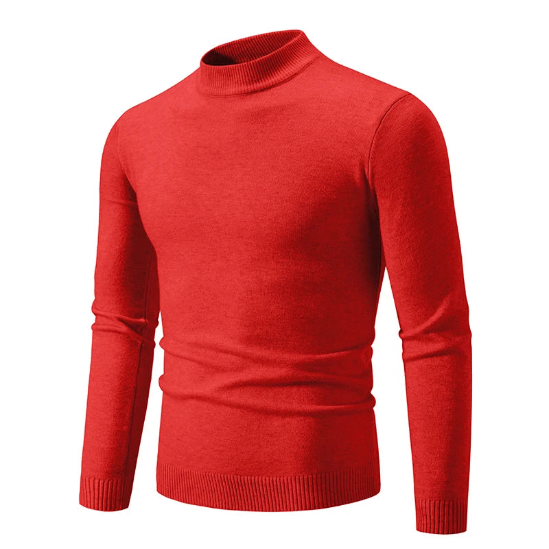 New Autumn Winter Designer Fashion Half Turtleneck Knitted Sweater High Quality Mens Casual Solid Color Warm Women Sweaters