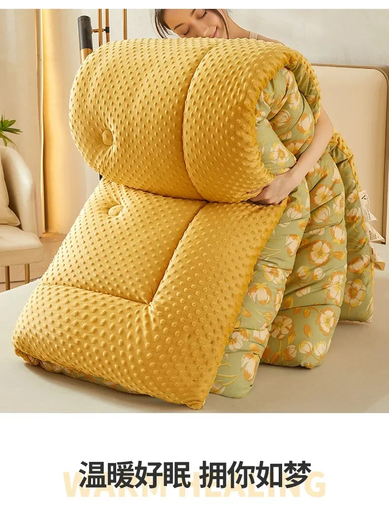 New A-class Retro Double Yarn Bean Velvet Winter Blanket Core, Fast Heating Warm Blanket, Four Seasons Spring and Autumn Quilt.