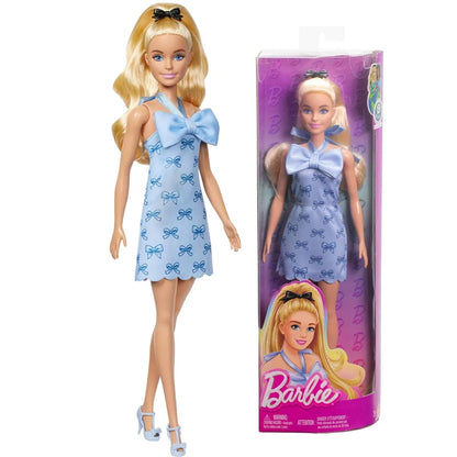 Original Barbie Mattel Fashionistas 80th Anniversary Doll Celebration Red Dress Blonde Necklace Accessories 1/6 Girls Toys Gifts.