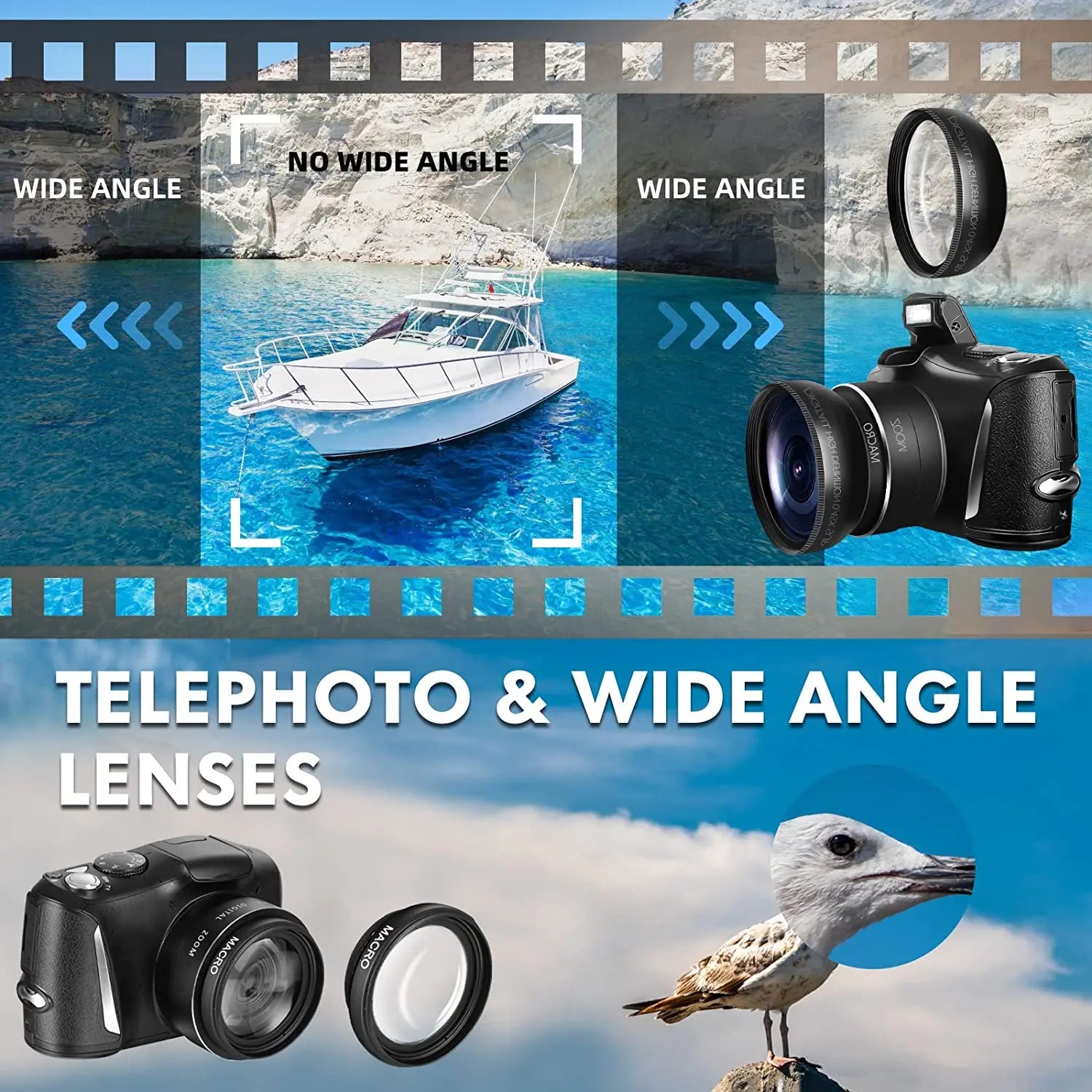 NBD 4K Digital Camera Ultra 48MP Camera Vlogging Camera with Wide Angle Lens 16X Digital Zoom 3.0 Inch Screen Camera.