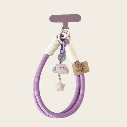 Kawaii Cloud Star Lanyard Short Wrist Strap Cute Phone Accessory for Mobile Camera